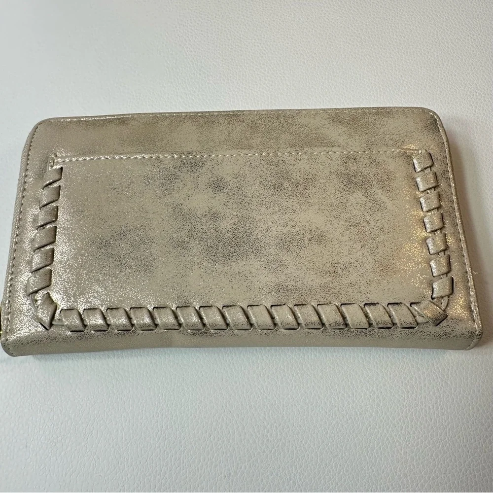 NEW Women’s Style & Co Metallic Gold Whipstitch Shoulder Bag and Zip Wallet - Picture 11 of 13